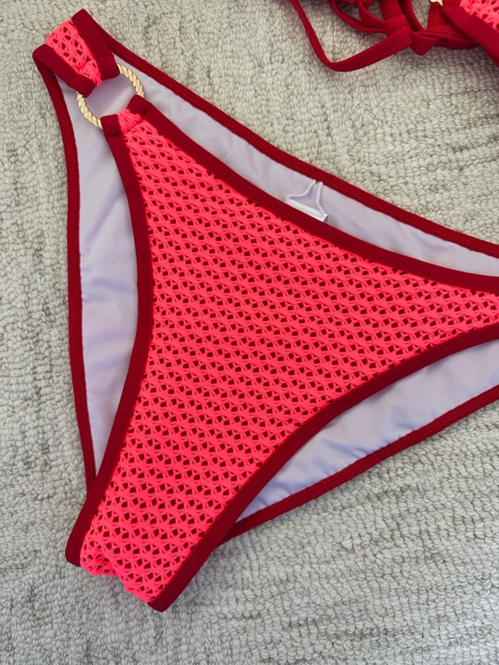 CUPSHE Overexposed Coral Bikini Set sz M/L NWT - Picture 4 of 8